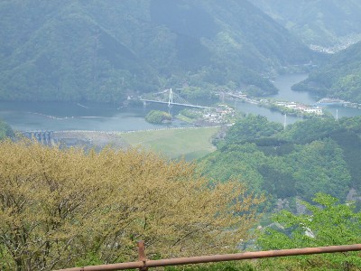 大野山山頂からみた丹沢湖