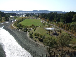 県立秦野戸川公園 橋の上からの風景